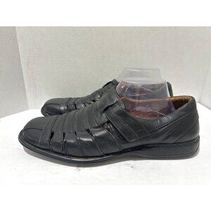 Josef Seibel Men's Steven Black Leather Fisherman Sandals size 45 us 10.5-11